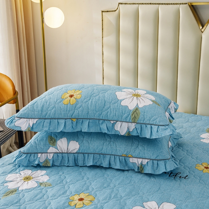 91家纺网 家纺一手货源 找家纺 纽缦 2021新款上下边夹棉四件套 花开半夏绿