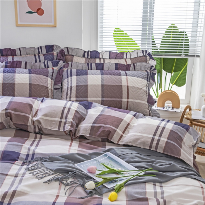 91家纺网 家纺一手货源 找家纺 纽缦 2021新款上下边夹棉四件套 灰色格调