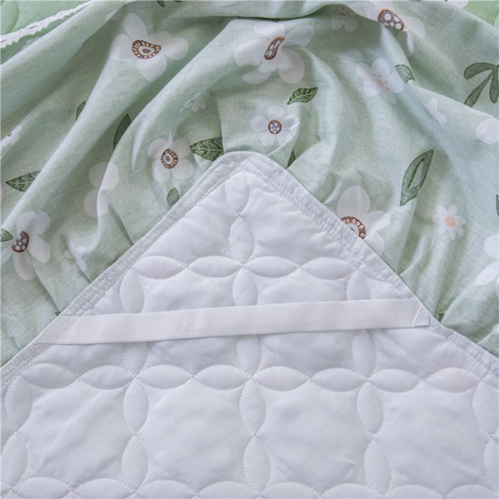 91家纺网 家纺一手货源 找家纺 纽缦 2021新款上下边夹棉四件套 可可佳人绿