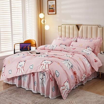 纽缦 2021新款上下边夹棉四件套 萌萌熊