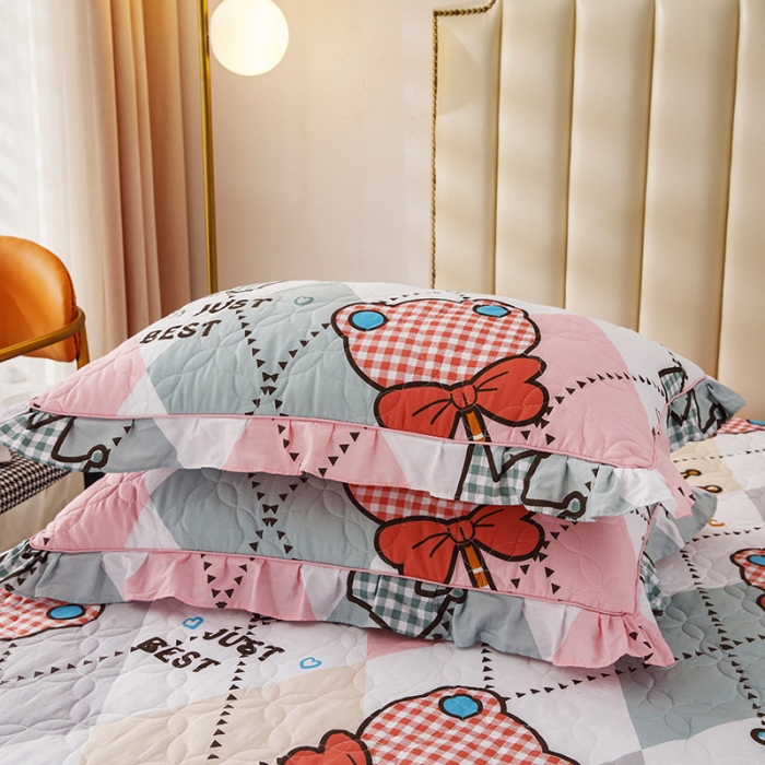 91家纺网 家纺一手货源 找家纺 纽缦 2021新款上下边夹棉四件套 糖果熊