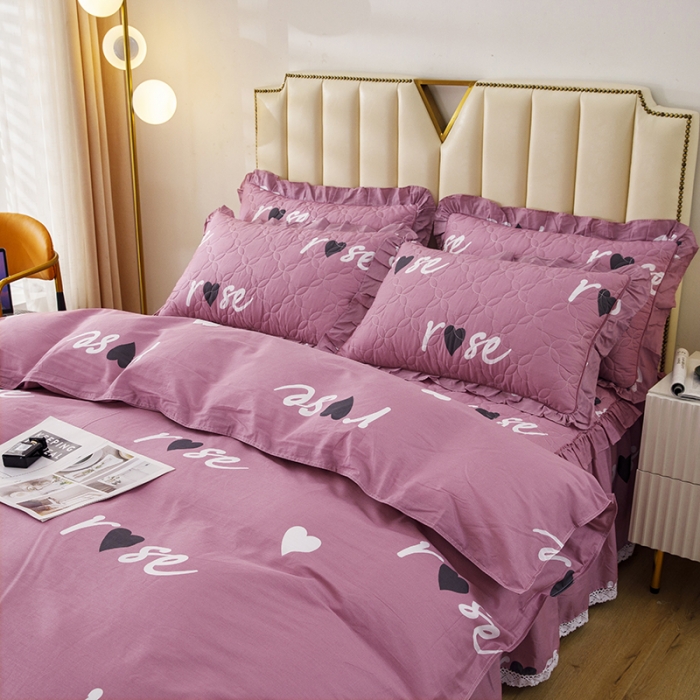 91家纺网 家纺一手货源 找家纺 纽缦 2021新款上下边夹棉四件套 甜蜜的爱