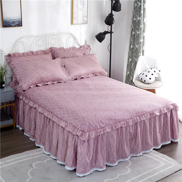 91家纺网 家纺一手货源 找家纺 纽缦 2021新款上下边纯棉床裙 菲拉格