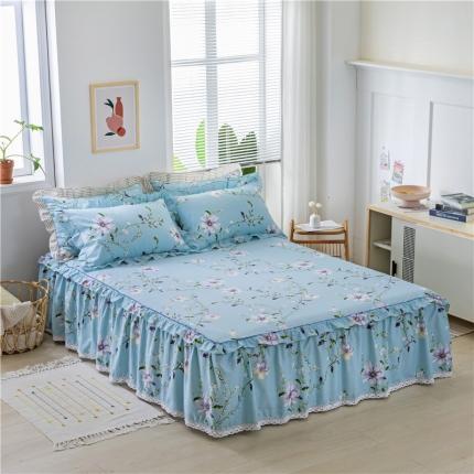 纽缦 2021新款上下边纯棉床裙 芬芳兰