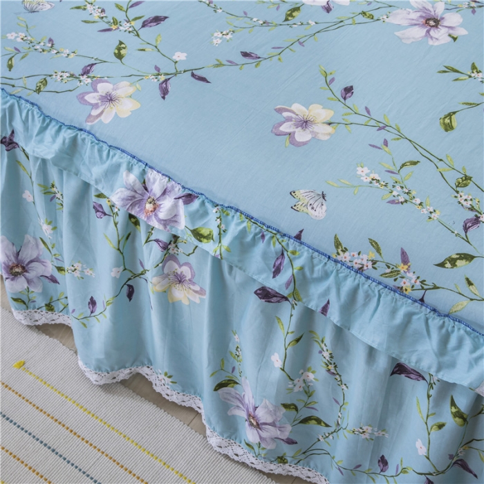 91家纺网 家纺一手货源 找家纺 纽缦 2021新款上下边纯棉床裙 芬芳兰