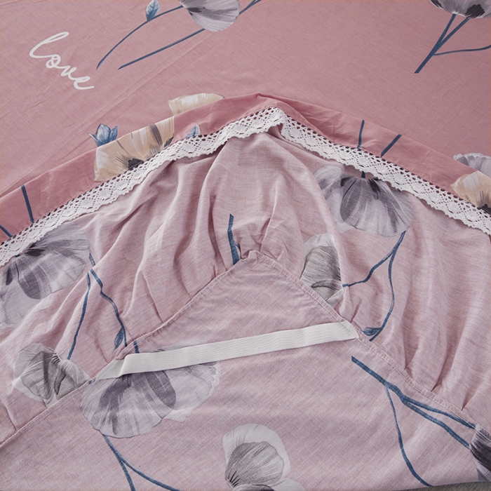 91家纺网 家纺一手货源 找家纺 纽缦 2021新款上下边纯棉床裙 花丛