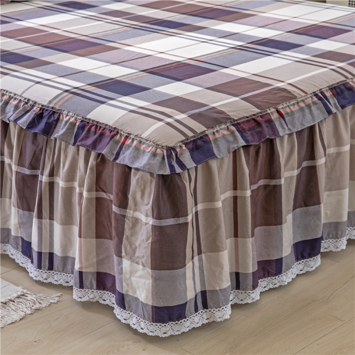 91家纺网 家纺一手货源 找家纺 纽缦 2021新款上下边纯棉床裙 灰色格调