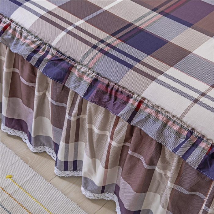 91家纺网 家纺一手货源 找家纺 纽缦 2021新款上下边纯棉床裙 灰色格调