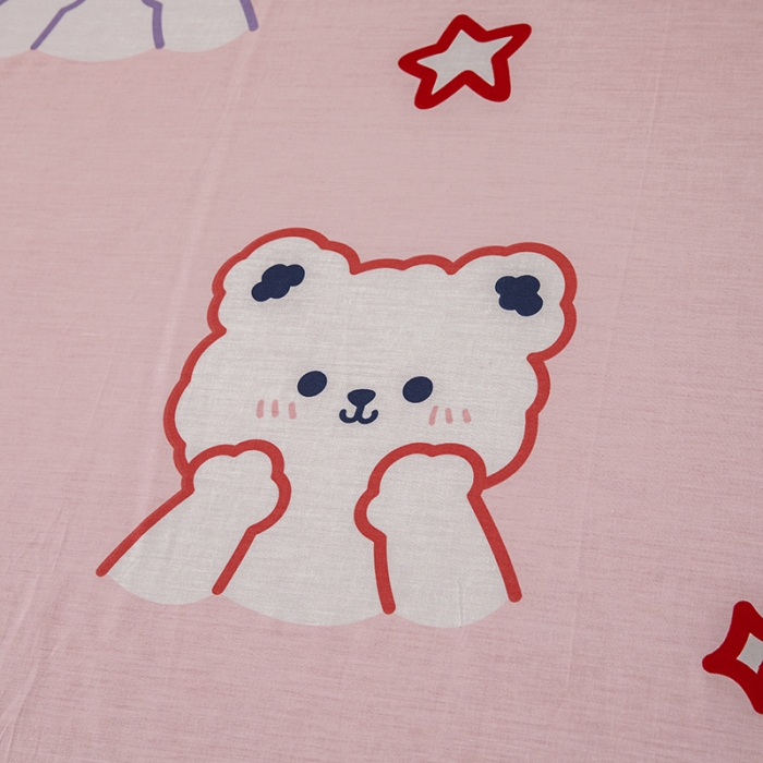 91家纺网 家纺一手货源 找家纺 纽缦 2021新款上下边纯棉床裙 萌萌熊