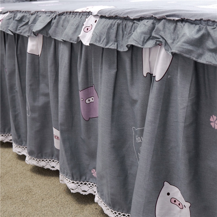 91家纺网 家纺一手货源 找家纺 纽缦 2021新款上下边纯棉床裙 小猪宝宝