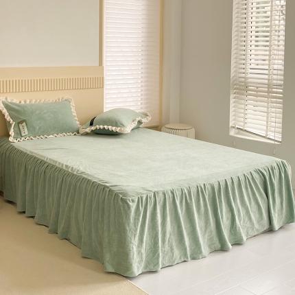 安哆啦 2021新款糖果色单品床裙 糖果色-明绿