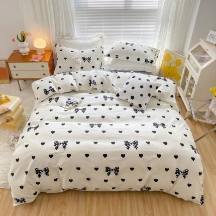 91家纺网 家纺一手货源 找家纺 梦家居2021新款赫本风四件套 赫本蝴蝶结