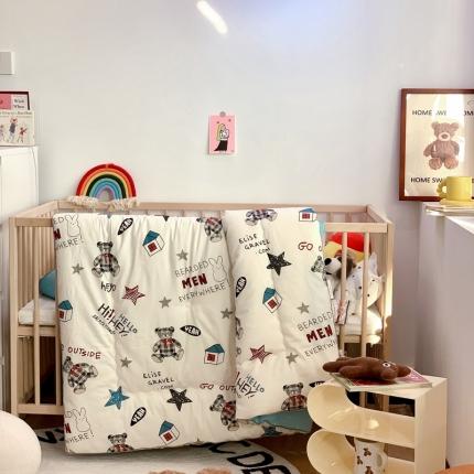 91家纺网 家纺一手货源 找家纺 橘滋家纺 2021新款A类60支长绒棉大豆蛋白儿童卡通冬被 布偶熊