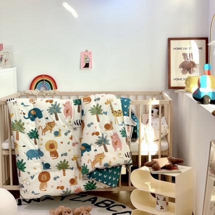 橘滋家纺 2021新款A类60支长绒棉大豆蛋白儿童卡通冬被 动物乐园