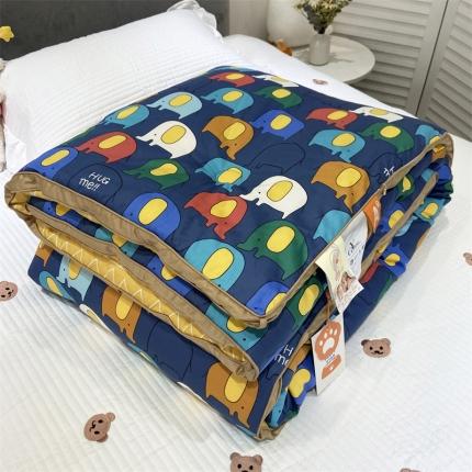 91家纺网 家纺一手货源 找家纺 桂雅居 2021新款秋冬60s长绒棉A+桑蚕丝鲜豆蛋白儿童被 小吉象