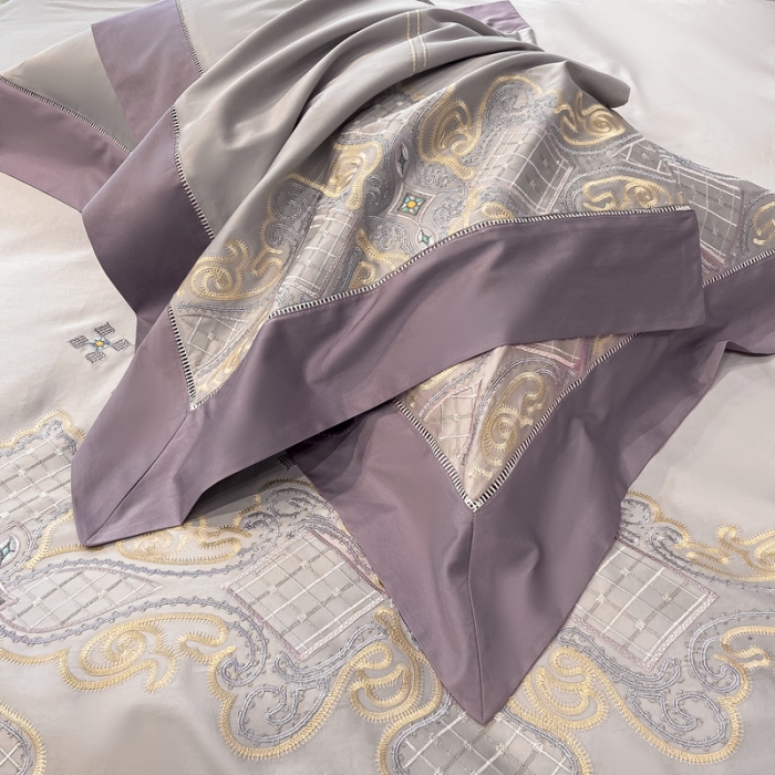 91家纺网 家纺一手货源 找家纺 （总）品家居 2021新款180S全棉澳棉刺绣四件套-伊莲