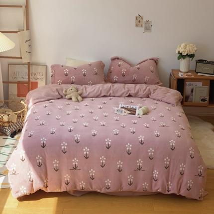 91家纺网 家纺一手货源 找家纺 （总）时年家纺 2021新款牛奶绒印花系列四件套