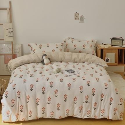 91家纺网 家纺一手货源 找家纺 （总）时年家纺 2021新款牛奶绒印花系列四件套