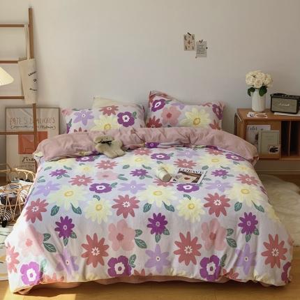 91家纺网 家纺一手货源 找家纺 （总）时年家纺 2021新款牛奶绒印花系列四件套