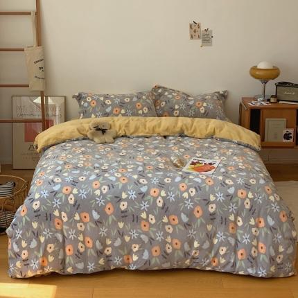 91家纺网 家纺一手货源 找家纺 （总）时年家纺 2021新款牛奶绒印花系列四件套