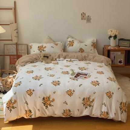 91家纺网 家纺一手货源 找家纺 （总）时年家纺 2021新款牛奶绒印花系列四件套