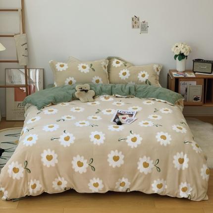 91家纺网 家纺一手货源 找家纺 （总）时年家纺 2021新款牛奶绒印花系列四件套