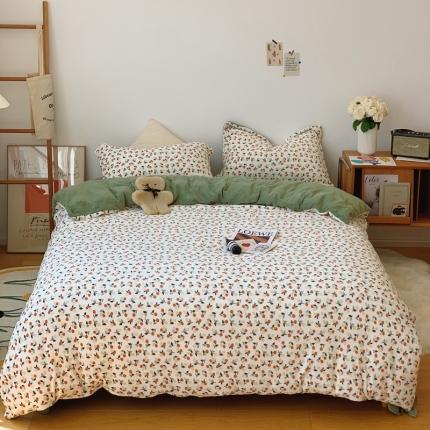 91家纺网 家纺一手货源 找家纺 （总）时年家纺 2021新款牛奶绒印花系列四件套