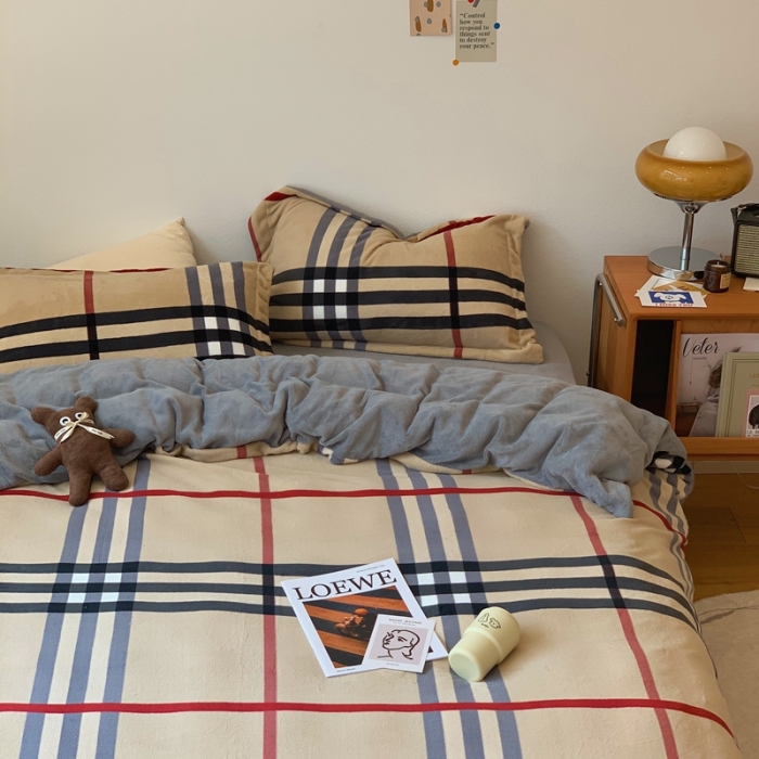 91家纺网 家纺一手货源 找家纺 时年家纺 2021新款牛奶绒印花系列四件套 生活派