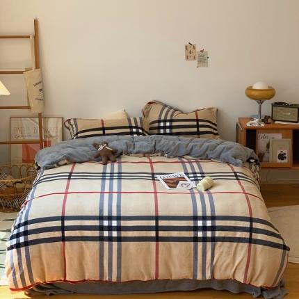 时年家纺 2021新款牛奶绒印花系列四件套 生活派