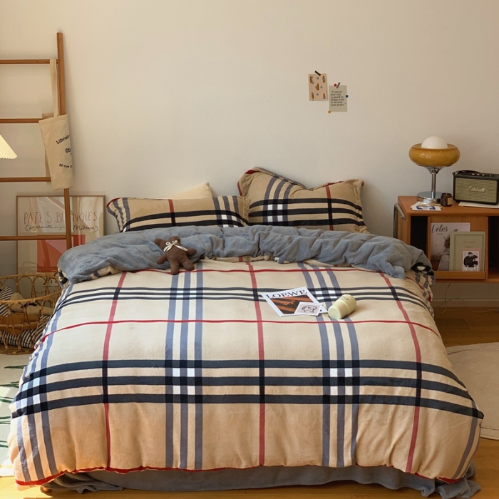 91家纺网 家纺一手货源 找家纺 时年家纺 2021新款牛奶绒印花系列四件套 生活派