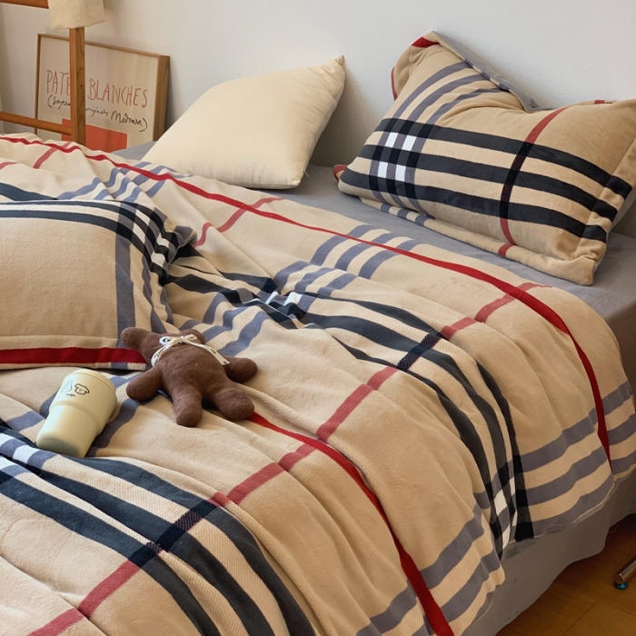 91家纺网 家纺一手货源 找家纺 时年家纺 2021新款牛奶绒印花系列四件套 生活派