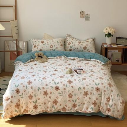 时年家纺 2021新款牛奶绒印花系列四件套 图兰