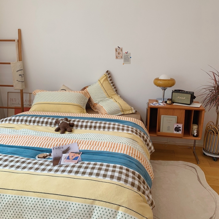 91家纺网 家纺一手货源 找家纺 时年家纺 2021新款牛奶绒印花系列四件套 西雅图咖