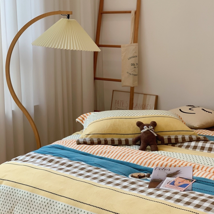 91家纺网 家纺一手货源 找家纺 时年家纺 2021新款牛奶绒印花系列四件套 西雅图咖