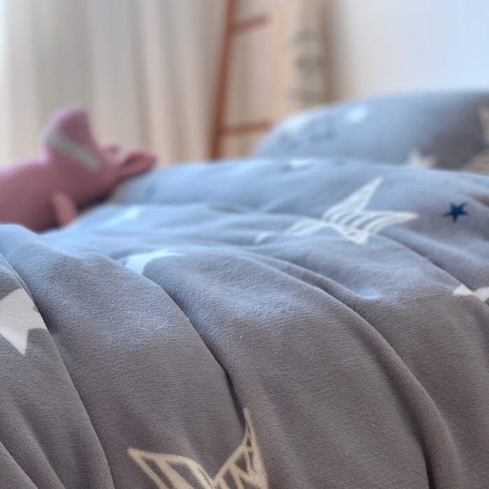 91家纺网 家纺一手货源 找家纺 时年家纺 2021新款牛奶绒印花系列四件套 星辰