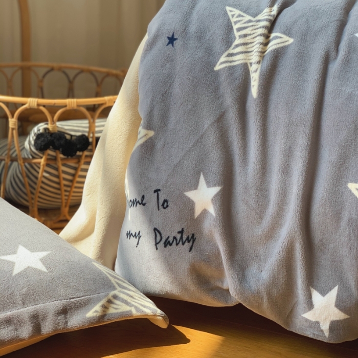 91家纺网 家纺一手货源 找家纺 时年家纺 2021新款牛奶绒印花系列四件套 星辰