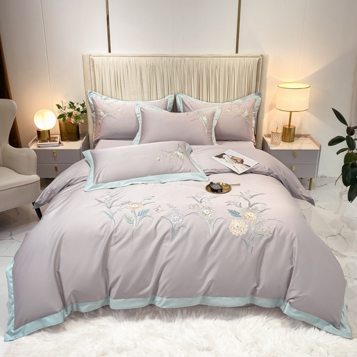 91家纺网 家纺一手货源 找家纺 （总）品家居 2021新款180S全棉澳棉刺绣四件套-恬梦