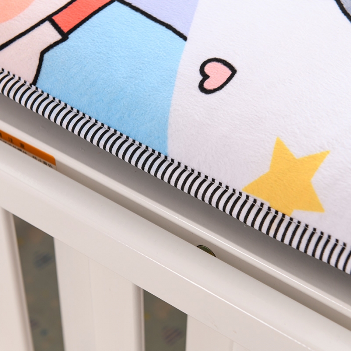 91家纺网 家纺一手货源 找家纺 嗨生活 2021新款数码印花水晶绒床垫 可爱面包