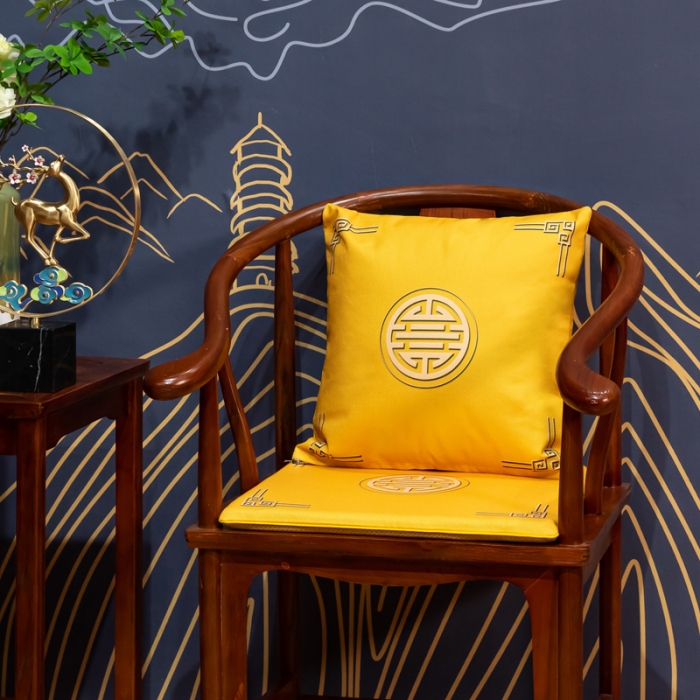 91家纺网 家纺一手货源 找家纺 北辰 2021新款印花新中式抱枕 锦瑟年华-黄
