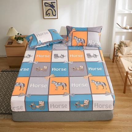 91家纺网 家纺一手货源 找家纺 茉夕家纺 2021新款全棉印花床笠 罗马