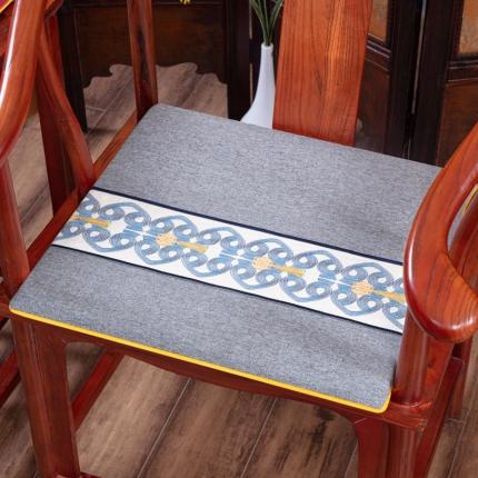 91家纺网 家纺一手货源 找家纺 （总）北辰 2021新款棉麻刺绣新中式坐垫红木沙发垫