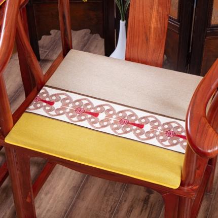 91家纺网 家纺一手货源 找家纺 （总）北辰 2021新款棉麻刺绣新中式坐垫红木沙发垫