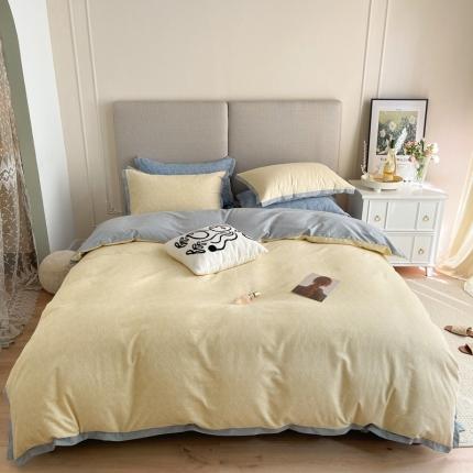 91家纺网 家纺一手货源 找家纺 （总）时年 2021新款全棉生态磨毛飞边款系列四件套