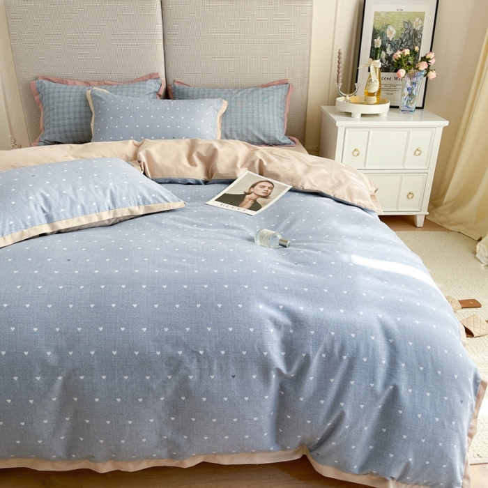 91家纺网 家纺一手货源 找家纺 （总）时年 2021新款全棉生态磨毛飞边款系列四件套