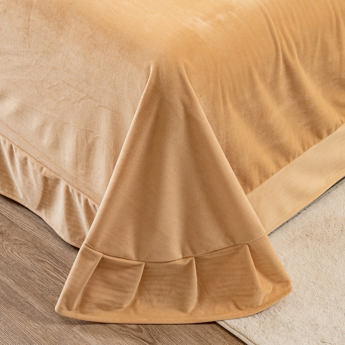 91家纺网 家纺一手货源 找家纺 澳梵家居2021新款婴儿绒轻奢风刺绣H.时尚四件套 H-灰色