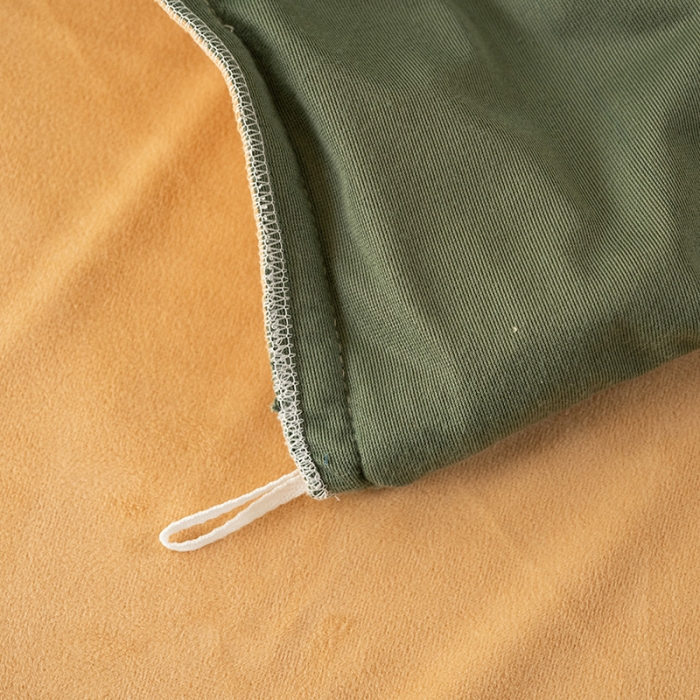 91家纺网 家纺一手货源 找家纺 澳梵家居2021新款婴儿绒轻奢风刺绣H.时尚四件套 H-军绿