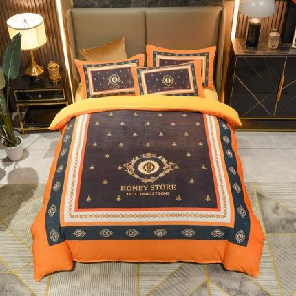 91家纺网 家纺一手货源 找家纺 （总）青竹苑 2021新款大版牛奶绒四件套