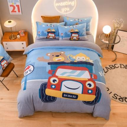 91家纺网 家纺一手货源 找家纺 （总）青竹苑 2021新款大版牛奶绒四件套