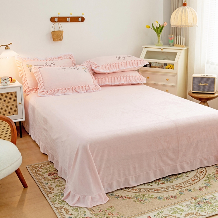 91家纺网 家纺一手货源 找家纺 （总）亲亲公主 2025新款高端牛奶绒刺绣四件套-花韵系列