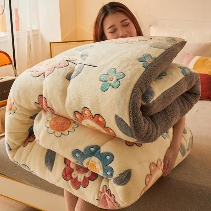 91家纺网 家纺一手货源 找家纺 （总）梦初语 2021新款加厚保暖雪花绒加羊羔绒冬被子被芯